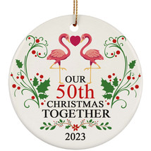 Funny Couple Flamingo Ornament Christmas Gift 50th Wedding 50 Years Anniversary - £11.61 GBP