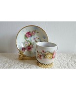 Vintage Hand Painted Tea Cup And Saucer Japan Gift for Mother EUC Ship Fast - $293.22 MXN