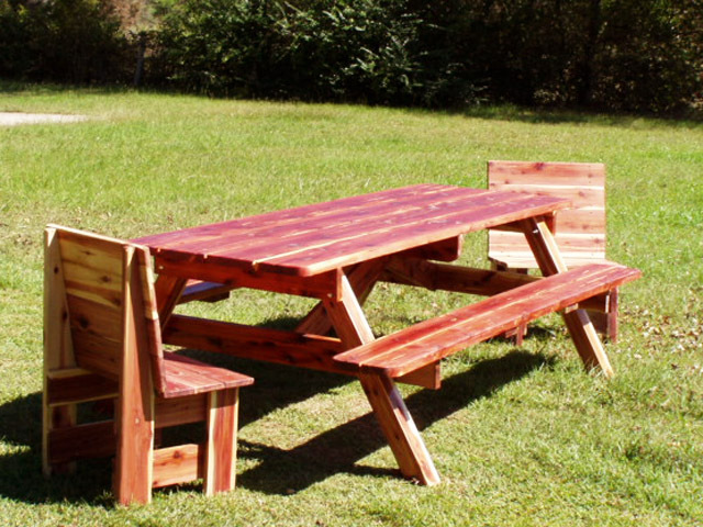 Picnic Tables custom built Red Cedar 6 ft long! with moveable benches - $1,495.00