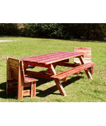 Picnic Tables custom built Red Cedar 6 ft long! with moveable benches - £1,195.03 GBP