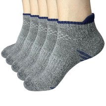 5 Pair Mens Low Cut Ankle Breathable Cotton Cushion Athletic Running Sport Socks - £10.38 GBP