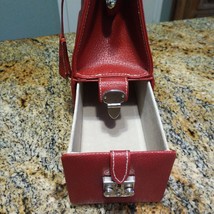 Rare WR Womens Red Handbag With Locking Drawer Satchel Tote Purse Cosmet... - $173.25