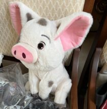 Disney Store Moana PUA 14&quot; Plush Stuffed Animal Pig Lei Hawaii Pink Sitting - £19.65 GBP
