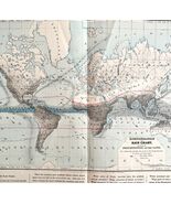 Map Of The World 1884 Hyetographic Rain Charts Victorian Lithograph DWP3D - $1,114.60 MXN