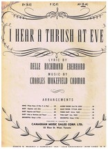 I Hear A Thrush At Eve Sheet Music Nelle Eberhard Charles Cadman - £1.70 GBP