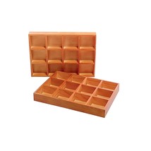 2 Pack Wooden Sorting Tray Grid Display Wood Divided Organizer Brown Fin... - $42.99