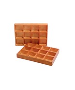 2 Pack Wooden Sorting Tray Grid Display Wood Divided Organizer Brown Fin... - £33.86 GBP