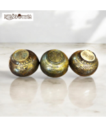 Trio Bowls Hammered Brass Hand Chiseled India 19th Century Decorations-
... - $56.21