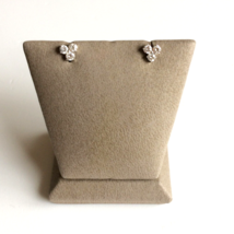 Women&#39;s Stud Earrings Solid 18k White Gold Round White Diamonds - £624.45 GBP