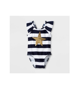 Cat &amp; Jack™ ~ Infant Size 18 Month ~ Navy &amp; White Striped ~ One Piece Sw... - $14.96