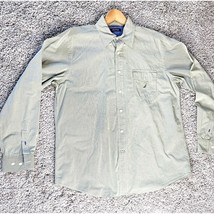 Men’s Nautica Shirt Button Down Large Light Green Plaid Long Sleeve Cotton - £10.58 GBP