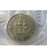 (FC-794) 1955 South Africa: 1 Penny { RARE-&gt; BU / Silver Plated / Holed }  - £53.55 GBP