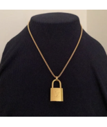 New Louis Vuitton Gold-Tone Lock on 20&quot; Box Link Chain Necklace - $89.00