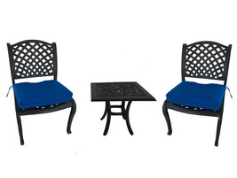 3 piece bistro patio cast aluminum set outdoor dining armless chairs end... - £951.78 GBP