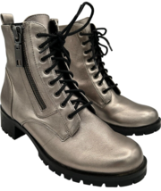 Dolce Vita Palmer Women&#39;s Metallic Pewter Leather Combat Booties size 6.... - $244.71 MXN