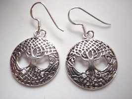 Tree of Life with Branches and Roots and Wings Earrings 925 Sterling Silver  - £7.72 GBP