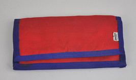 Vtg Levi&#39;s Red Blue Nylon Fabric Wallet Checkbook Mirror Expandable 1980s Used - £11.47 GBP