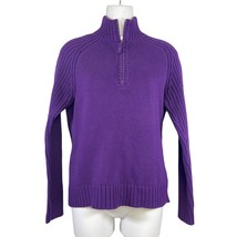 Lauren Jeans Company 1/4 zip Ribbed Sweater Size Small Purple - £12.94 GBP