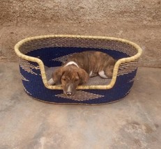 Natural Handmade Dog Cat Bed Pet Dog Basket Reusable Dog Cat Furniture With Foam - £108.74 GBP