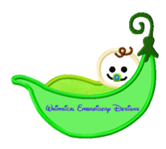 Baby Pea Pod Machine Embroidery Applique INSTANT DOWNLOAD - £3.14 GBP