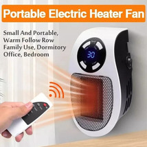Portable Electric Heater Plug In Wall Space Heater Adjustable Thermostat... - $14.84