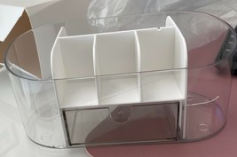 Clear Desk Organizer with drawer Acrylic Pen Pencil ‎3.5&quot;D x 7.4&quot;W x 3.3&quot; - €12,59 EUR