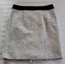 NWT Banana Republic White &amp; Black Cotton  A Line Skirt  Misses Size 12P Knee Len - £19.46 GBP