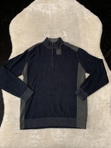 New Raffi Mens Midnight Blue Gray 1/4 Zip Pullover Sweater Size Large NWT - £33.69 GBP