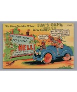 Jim&#39;s Cafe Chico, NM Linen Postcard PC C-663 Now Entering Hell Vintage - £4.63 GBP
