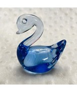 Vintage Cobalt Blue Bohemia Blown Glass Swan Paperweight/Table Decor - $25.74 CAD