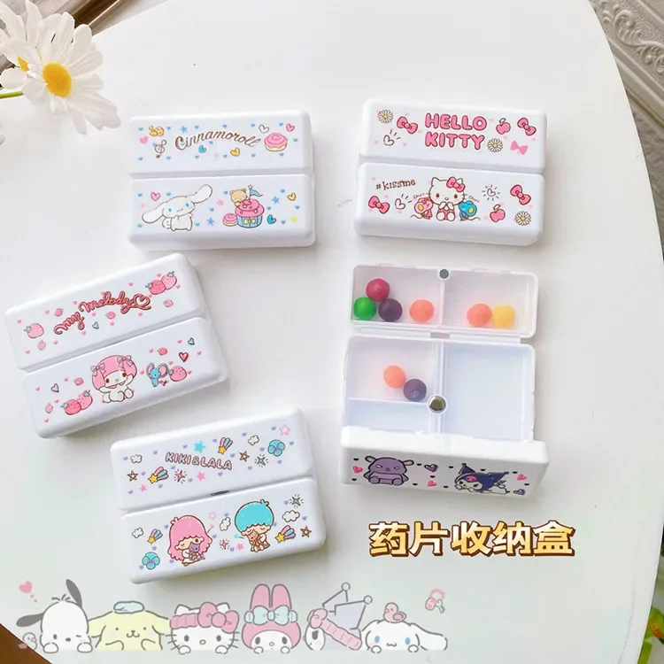 New Sanrio Kawaii Kuromi Hello Kitty Carry-on Small Pill Box Cartoon Cinnamoroll - £7.82 GBP+