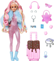 Barbie Extra Fly Doll with Snow-Themed Travel Clothes &amp; Accessories, Sparkly.. - £23.52 GBP