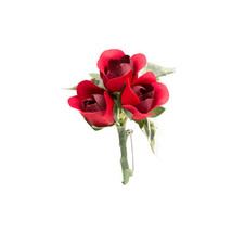 Mini Rose Buds Boutiner With Ivy, 4-Inch, Red - £15.25 GBP
