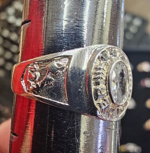 Silver White Gem Kinder Graduation Ring Cz Size 5 Anillo Graduacion Primaria Item image 3