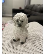 Vintage Porcelain White Permed Coif Poodle Figurine Hand Painted Pretty - €13,81 EUR