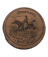 Vintage Propert&#39;s Leather Saddle Soap Tin Horse Riding Equestrian Advert... - $5.83