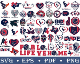 Houston Texans 70+ SVG Bundle Package Designs - $2.50