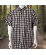 Carhartt Short Sleeve Shirt Mens XL Tall Brown Red Plaid Essential Workwear - €13,99 EUR