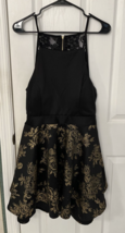 Trixxi Black and Gold Cocktail Dress Juniors Size XL NWT - £25.50 GBP