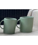 2 Calvin Klein Mugs Cups Khaki Collection Cargo Fatigue Green Stoneware ... - £19.65 GBP