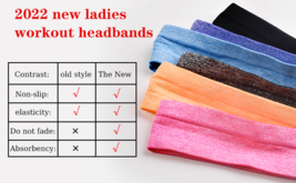 Workout Head sweatbands Sport Hair Bands Non Slip Moisture Wicking 6 Pack NEW - £14.30 GBP