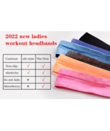 Workout Head sweatbands Sport Hair Bands Non Slip Moisture Wicking 6 Pac... - $24.46 CAD