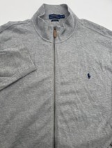Polo Ralph Lauren Sweater Mens XLT  Gray Full Zip Estate Rib Mock Neck - $19.64