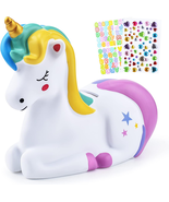 Piggy Bank Girls: Unicorn Piggy Banks - Unbreakable Plastic Coin Money B... - $382.49 MXN
