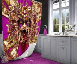 Purple Harlequin, Enraged Medusa Shower Curtains, Venice Carnivale - £56.74 GBP