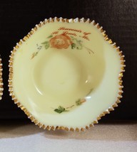 DIAMOND PEG Souvenir Berry Bowl Custard w Gold St. Louis, Mo Jefferson G... - $21.78