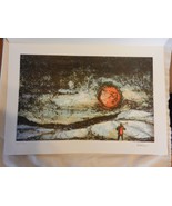 Red Sun Lithograph Print by René Villiger Signed, Numbered 359/600  - £79.83 GBP
