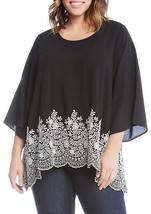 Nwt Karen Kane Black White Embroidered Rayon Blouse Tunic Size M $129 - £60.96 GBP