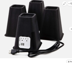 Richards Homewares 190110 Riser Bed Risers with USB Ports and Outlets, B... - $35.97