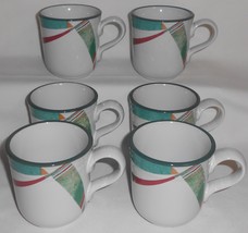 Set (6) Noritake Stoneware NEW WEST PATTERN Handled Mugs MADE IN JAPAN - $39.59